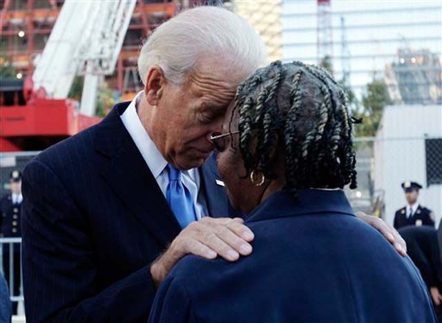 Vice President Joe Biden comforts a mourner
